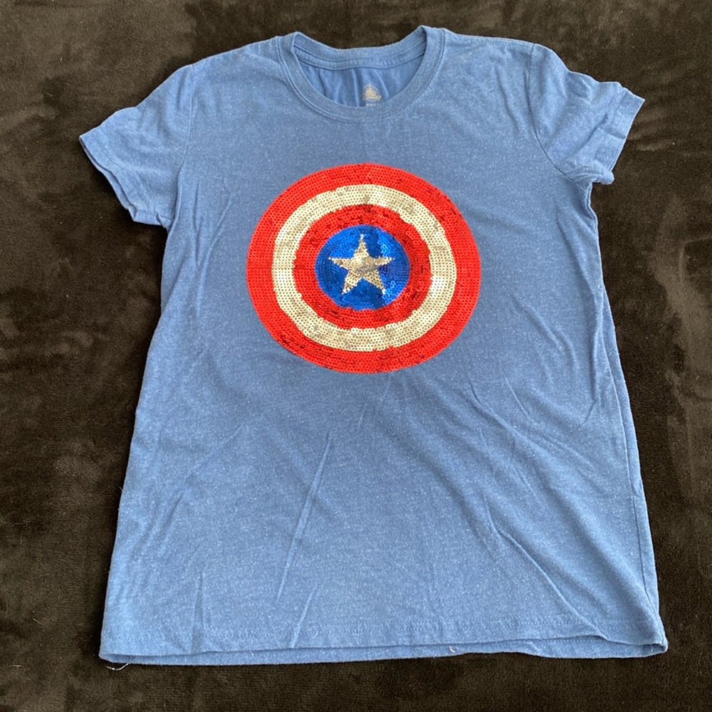 Disney Parks Captain America sequin shield tshirt